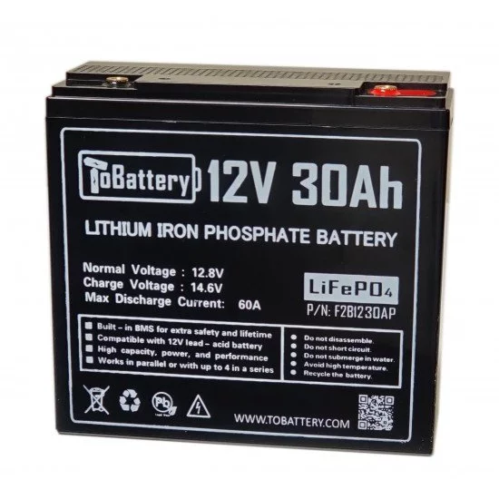 12V 30Ah  LiFePO4 Battery