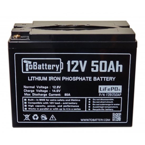 12V 50Ah  LiFePO4 Battery