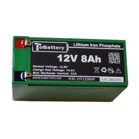 12V 8Ah  LiFePO4 Battery