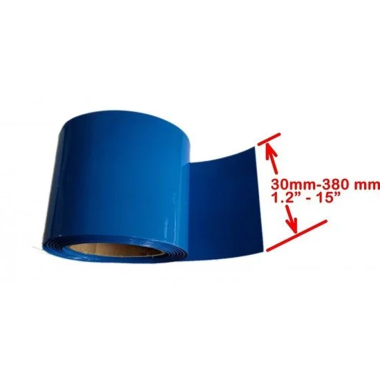 BLUE PVC Heat Shrink Wrap for Battery Packs (/FT)